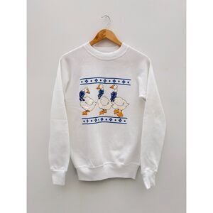 Vintage Bassett-Walker 80s Country Goose Crewneck Sweatshirt USA White Size S